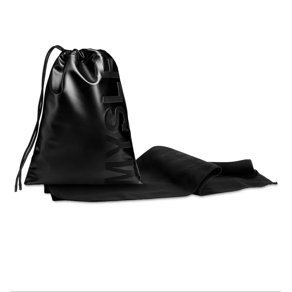 YSL PARFUMS MYSLF TRAVEL BAG DRAWSTRING POUCH 12 X 9 AND HAND TOWEL 31 X 23 NEW